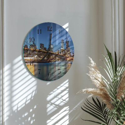 Wanduhr rund Horizontale Brücke