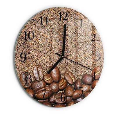 Wanduhr rund Kaffeebohnen