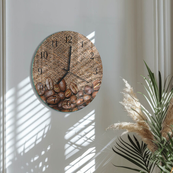 Wanduhr rund Kaffeebohnen