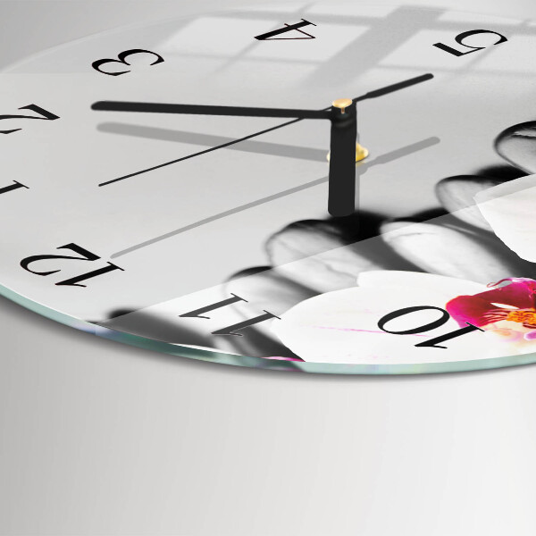 Wanduhr rund Orchideensteine