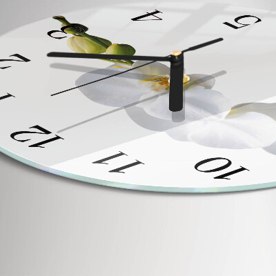 Wanduhr rund Orchidee