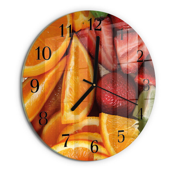 Wanduhr rund Obst
