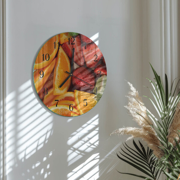 Wanduhr rund Obst