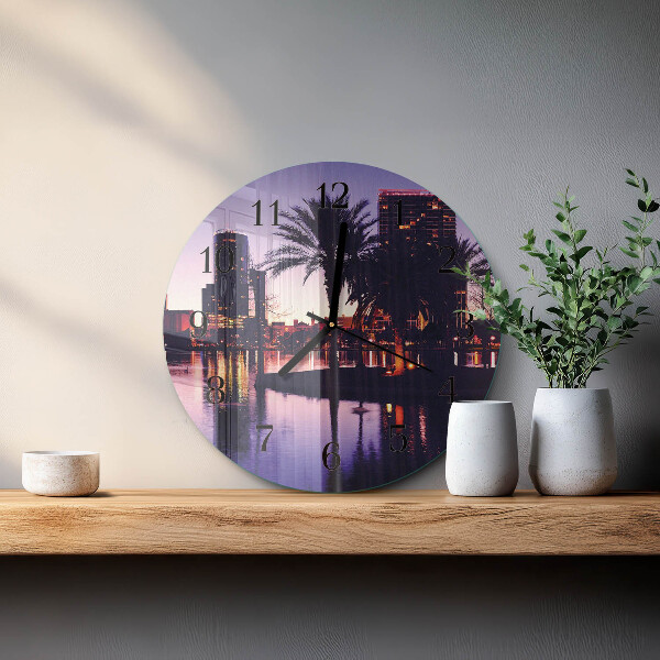 Wanduhr rund Palmen in Florida