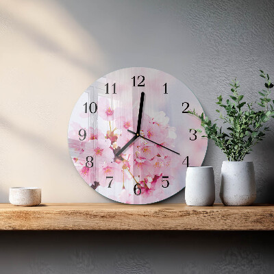 Wanduhr rund Blumen