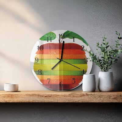 Wanduhr rund Apfel