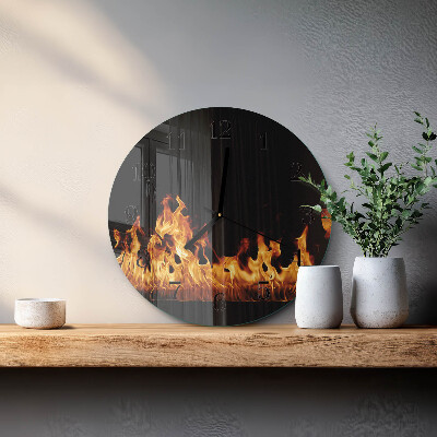 Wanduhr rund Feuer