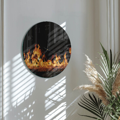 Wanduhr rund Feuer