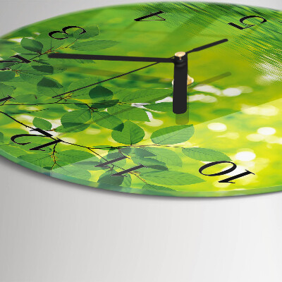 Wanduhr rund Blätter