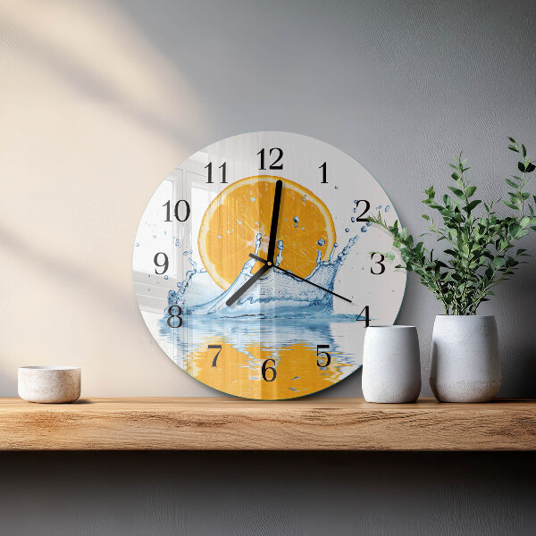 Wanduhr rund Orangenwasser