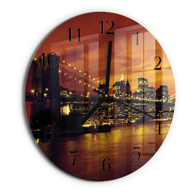 Wanduhr rund Horizontale Brücke