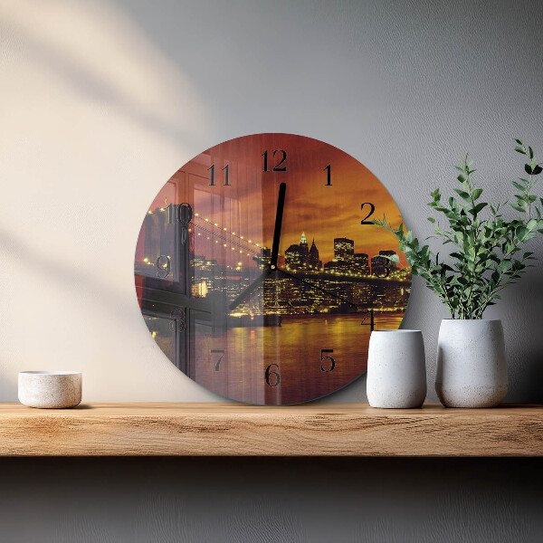 Wanduhr rund Horizontale Brücke