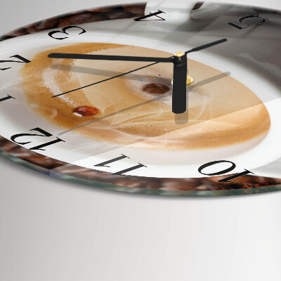 Wanduhr rund Tasse Kaffee