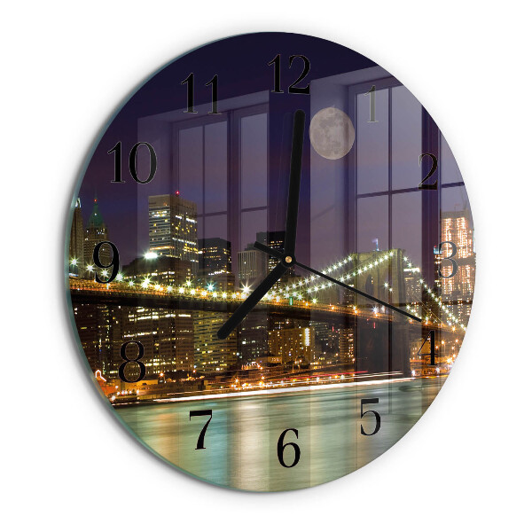 Wanduhr rund Horizontale Brücke