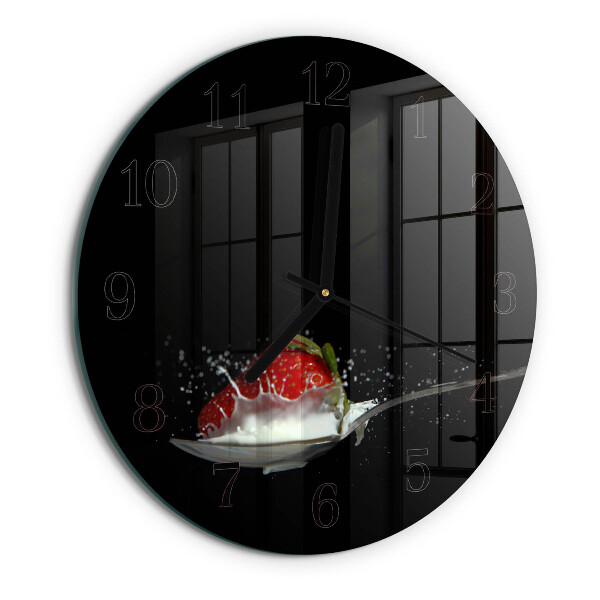 Wanduhr rund Erdbeere