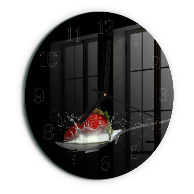 Wanduhr rund Erdbeere