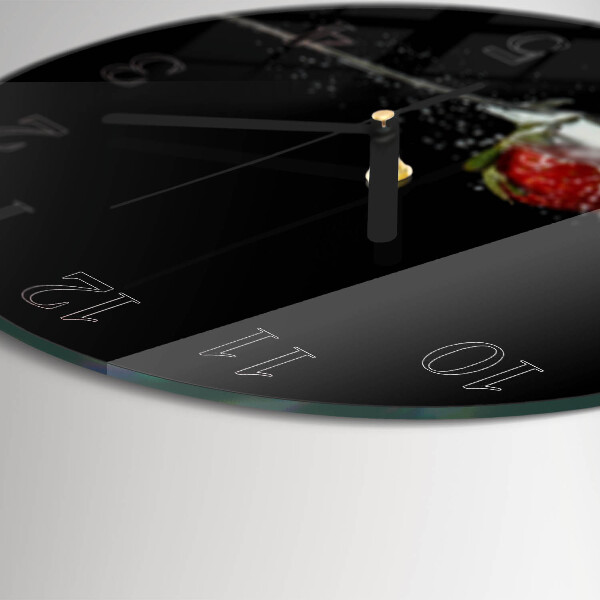 Wanduhr rund Erdbeere