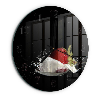 Wanduhr rund Erdbeere
