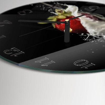 Wanduhr rund Erdbeere