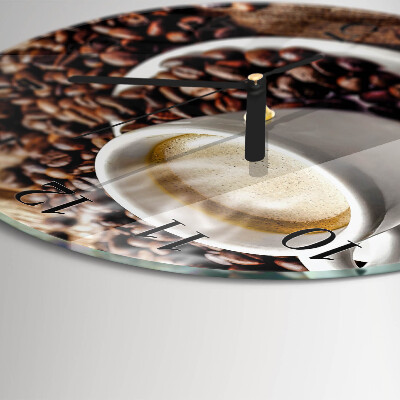 Wanduhr rund Tasse Kaffee