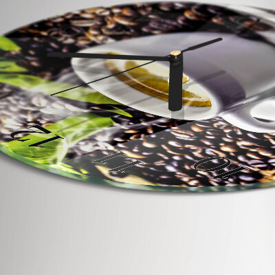 Wanduhr rund Tasse Kaffee
