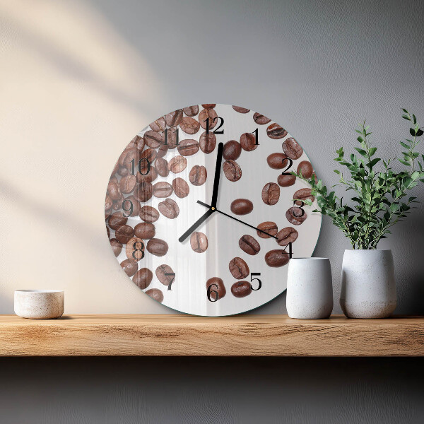 Wanduhr rund Kaffeebohnen