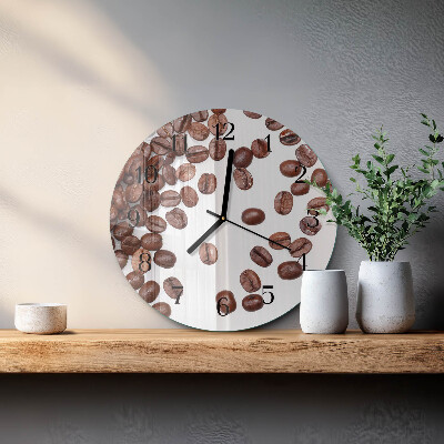 Wanduhr rund Kaffeebohnen