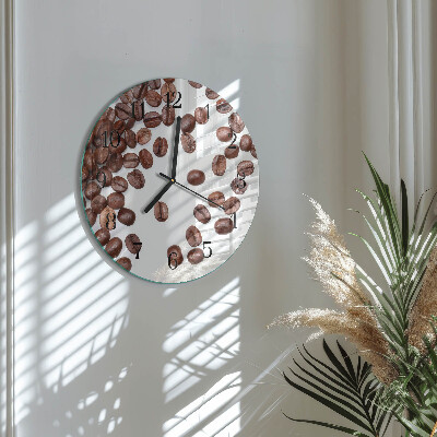 Wanduhr rund Kaffeebohnen
