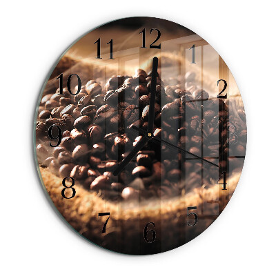 Wanduhr rund Kaffeebohnen