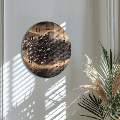 Wanduhr rund Kaffeebohnen