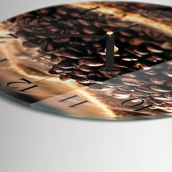 Wanduhr rund Kaffeebohnen