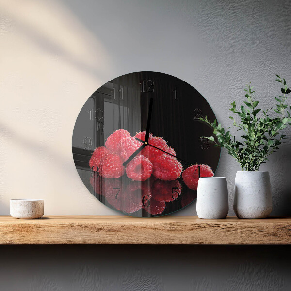 Wanduhr rund Himbeeren