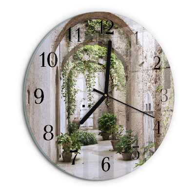 Wanduhr rund Allee-Pflanzen