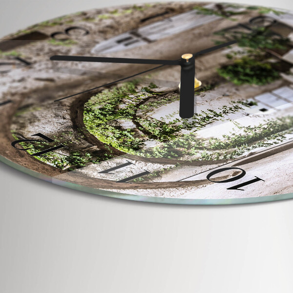 Wanduhr rund Allee-Pflanzen