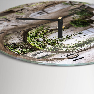 Wanduhr rund Allee-Pflanzen
