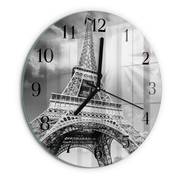 Wanduhr rund Eiffelturm Paris