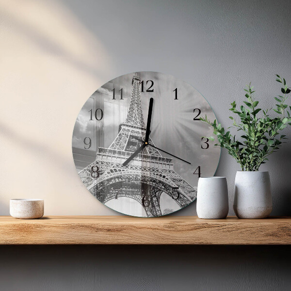Wanduhr rund Eiffelturm Paris