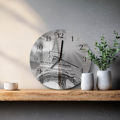 Wanduhr rund Eiffelturm Paris