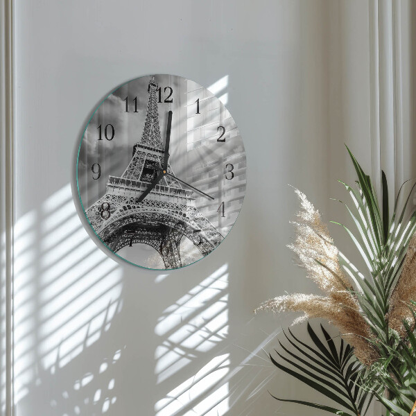 Wanduhr rund Eiffelturm Paris