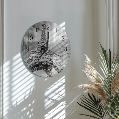 Wanduhr rund Eiffelturm Paris