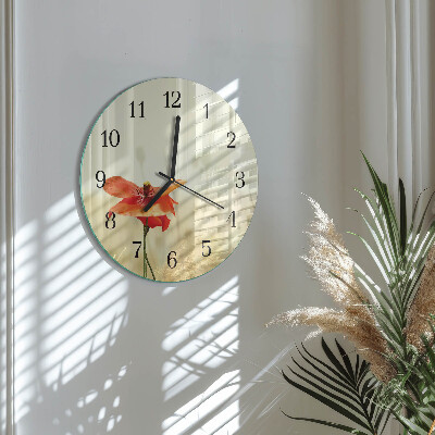 Wanduhr rund Mohn