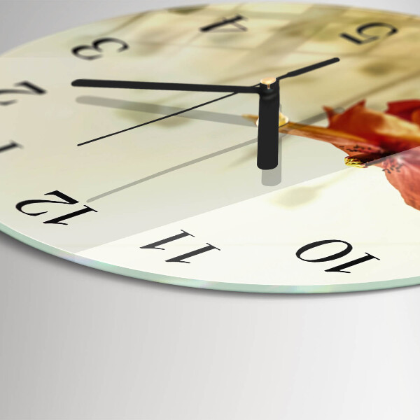 Wanduhr rund Mohn