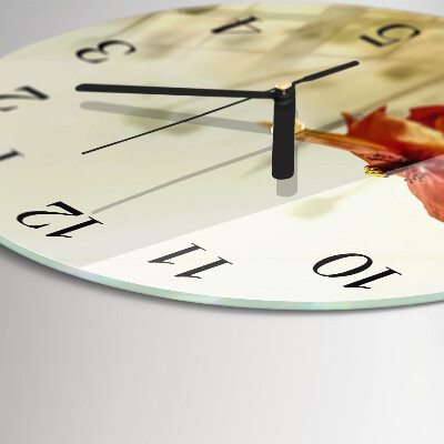 Wanduhr rund Mohn