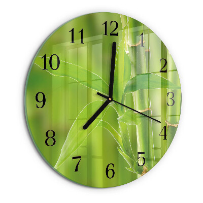 Wanduhr rund Bambuspflanze
