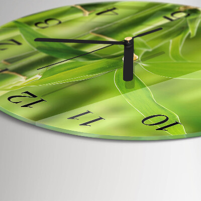 Wanduhr rund Bambuspflanze