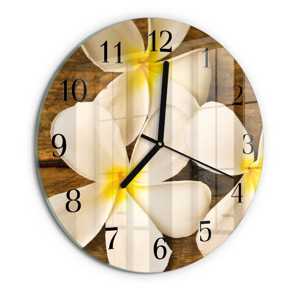 Wanduhr rund Blumen