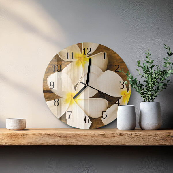 Wanduhr rund Blumen