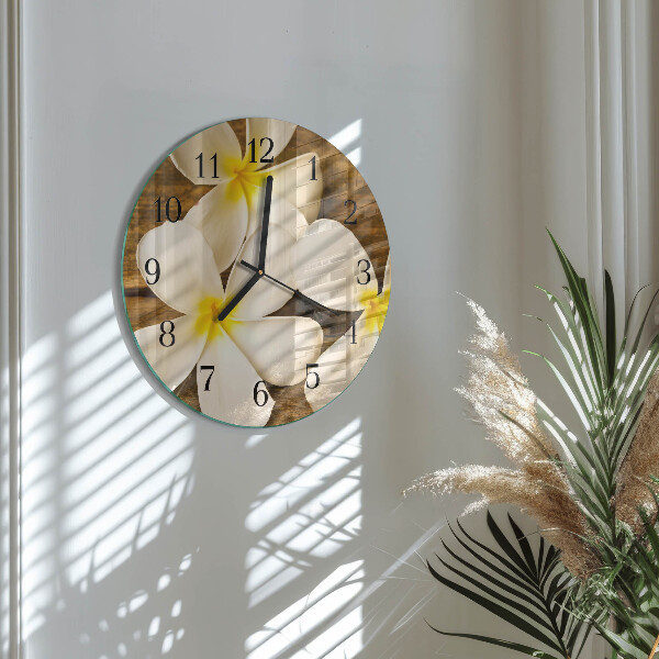 Wanduhr rund Blumen