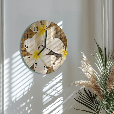 Wanduhr rund Blumen