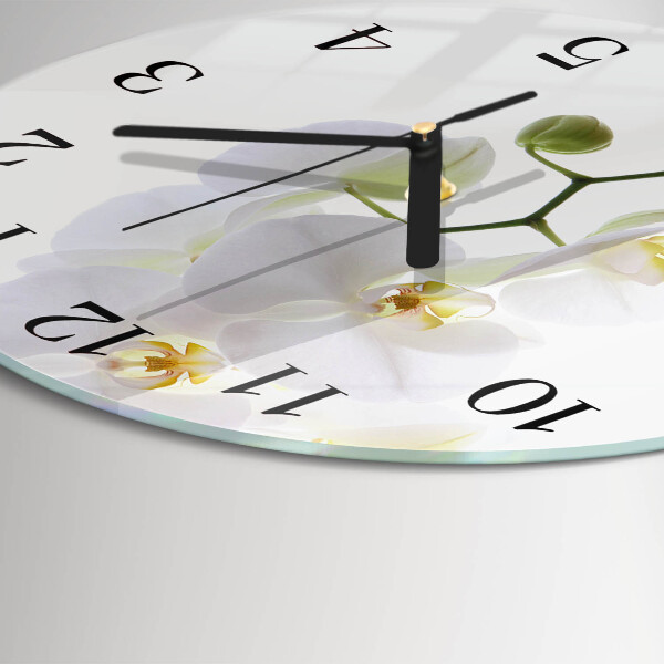 Wanduhr rund Orchidee